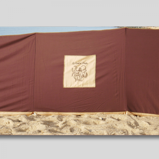 paravent de plage marron et beige