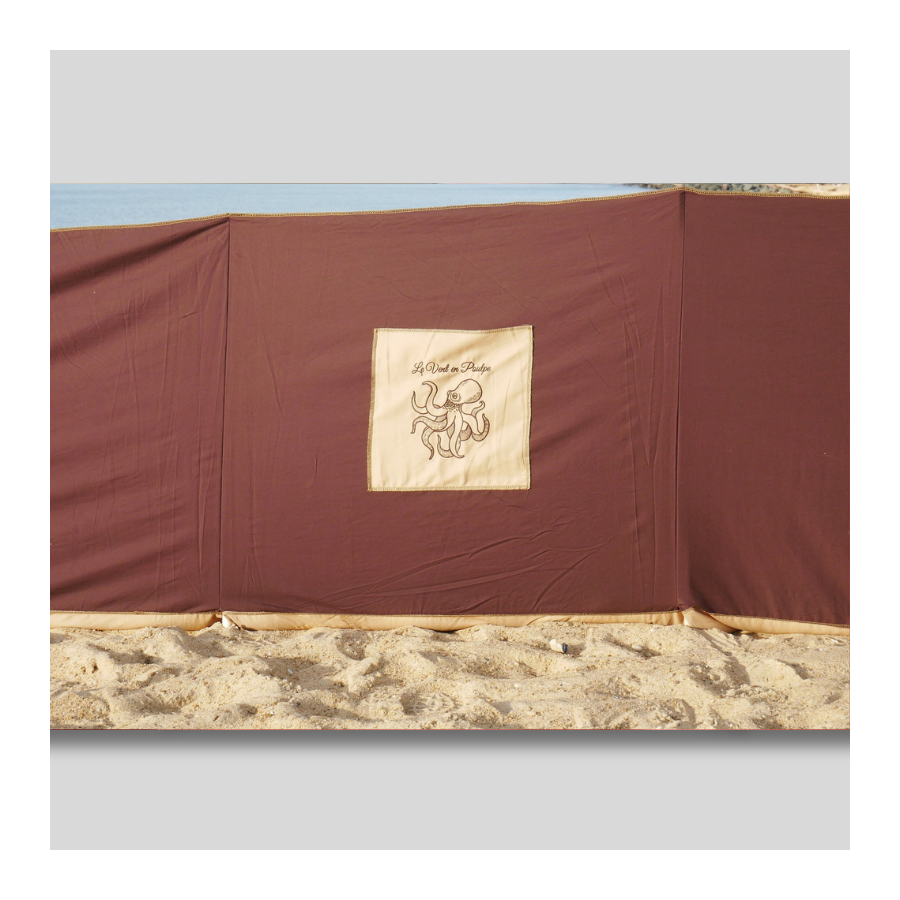 paravent de plage marron et beige