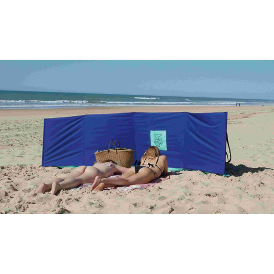 Paravent de plage artisanal en pin des Landes et coton