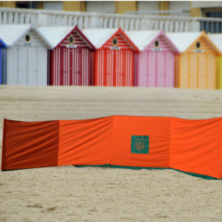 paravent de plage orange et vert