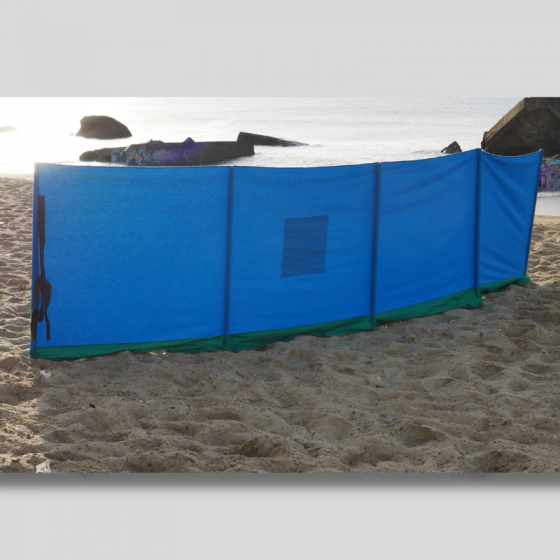 Paravent plage et camping pliable, 4 mètres, couleur bleu