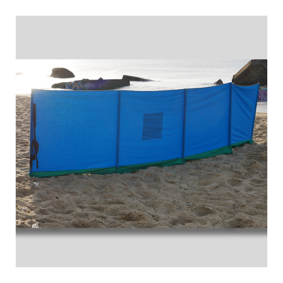 Paravent plage et camping pliable, 4 mètres, couleur bleu