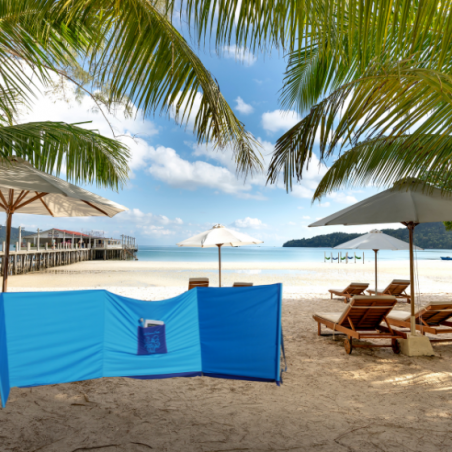 Paravent de plage bleu clair et bleu foncé