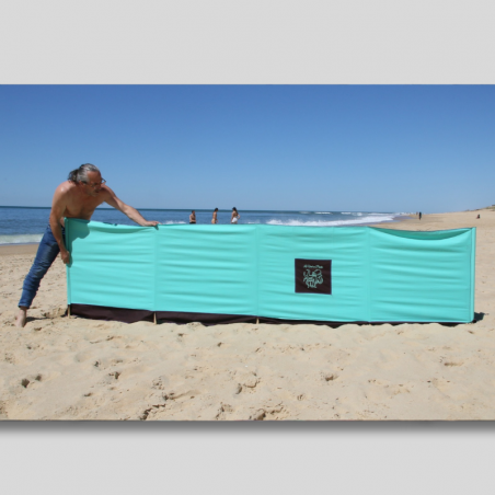 Paravent plage pliable vert clair et marron